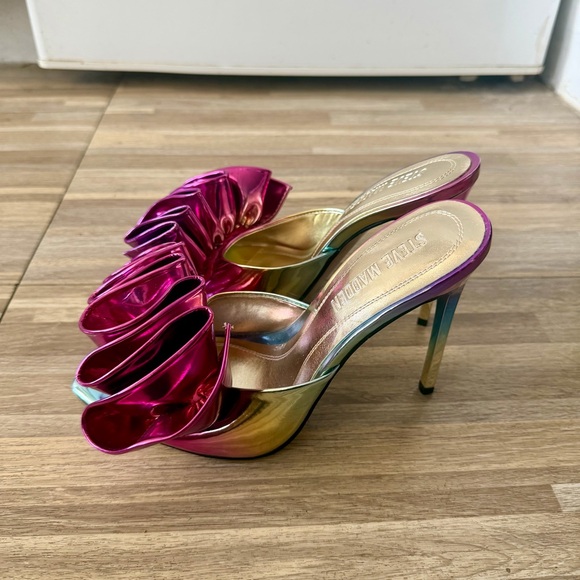 Steve Madden AFFINITY metallic pointed toe stiletto mule heels, women’s size 6 - Picture 3 of 8